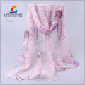 Lingshang les plus récents designs fleur impression grils écharpe gaze châle mousseline magique pashmina hijab écharpe